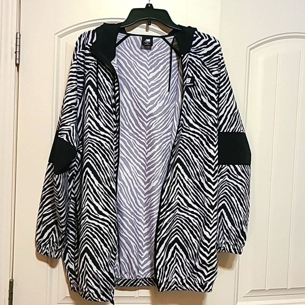 New Balance oversized(M),zebra print windbreaker/ jacket.